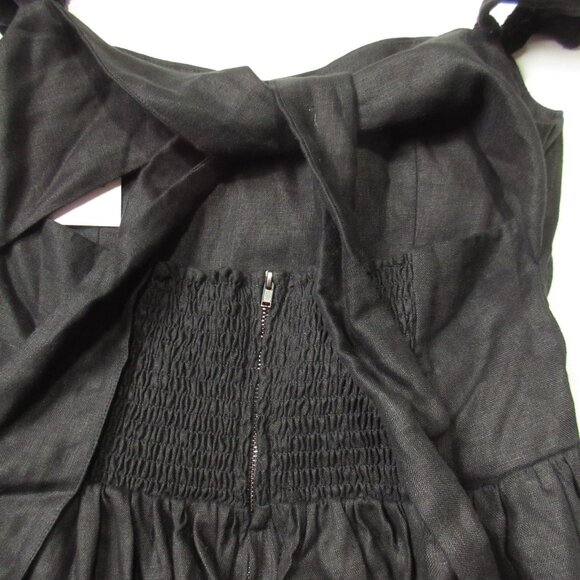 NWT Reformation Vecchio in Black Linen Tie Back Maxi Tank Dress 8 $388 - Picture 9 of 10